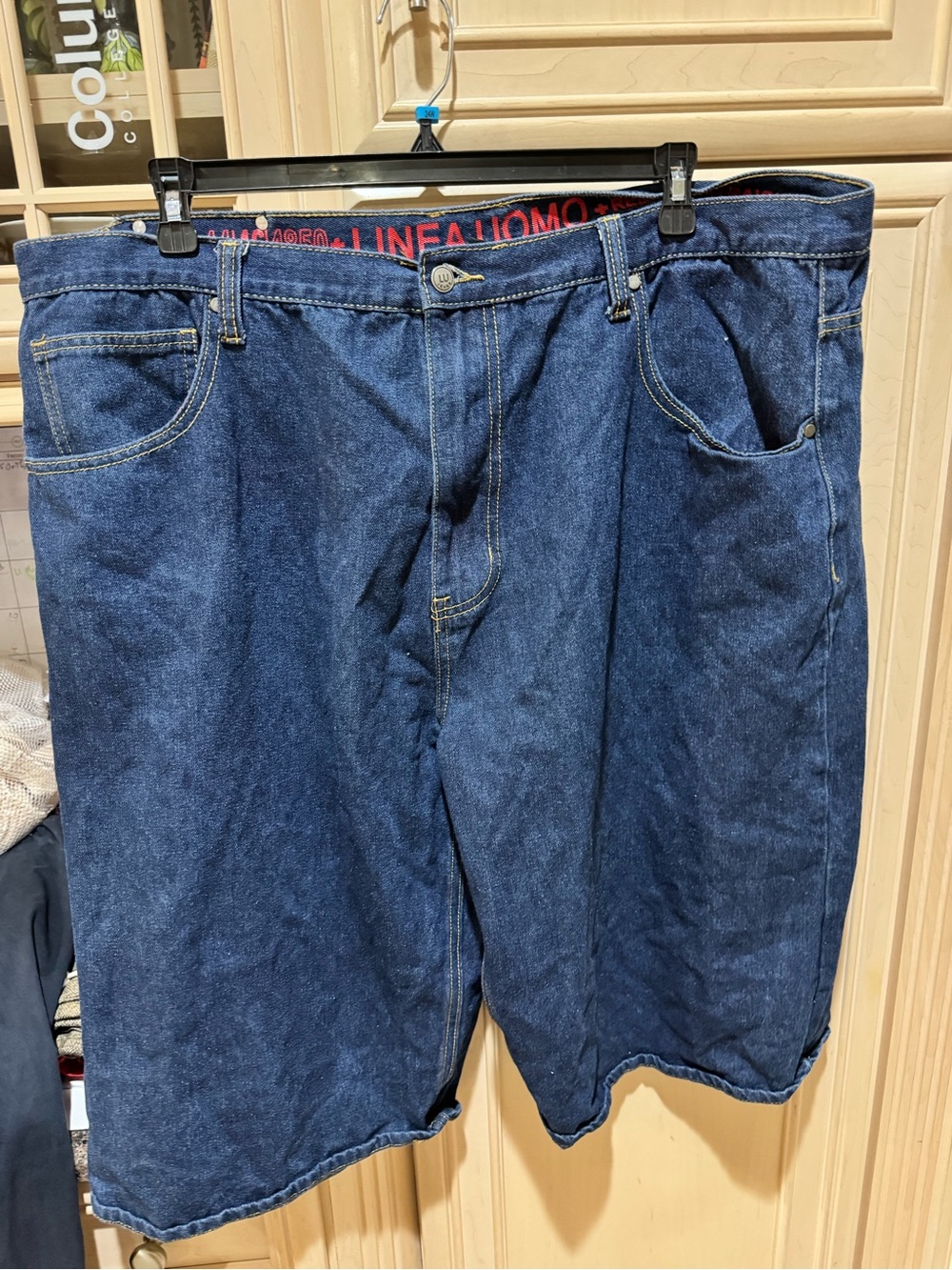 Men's Relaxed Fit Dark Blue Denim Jean Shorts